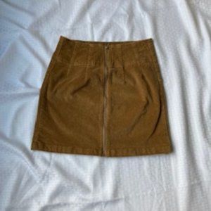 Brown Corduroy Mini Skirt